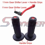 STONEDER Red 11mm Folding Aluminum Gear Shifter Lever + Durable Soft Rubber Handle Grips For 50cc 70cc 90cc 110cc 125cc 140cc 150cc 160cc Chinese Pit Dirt Bike DHZ Pitster Pro Stomp
