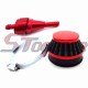 STONEDER Red Performance Racing Aluminum 60mm Air Filter Cleaner + CNC Aluminum Fuel Filter For Pocket Bike Mini Dirt Kids ATV Gas Motorized Bicycle Push Bike