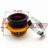 STONEDER Gold Aluminum 44mm Air Filter Cleaner + White L7T Spark Plug For 2 Stroke 47cc 49cc Pocket Bike Mini Dirt Kids ATV Minimoto
