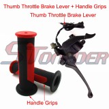 STONEDER Thumb Throttle Accelerator Assembly Handle Brake Lever + Durable Handle Grips For Chinese ATV Quad 4 Wheeler 50cc 70cc 90cc 110cc 125cc 150cc 200cc 250cc Engine