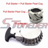 STONEDER Silver Aluminum Pull Starter + Pull Starter Pawl Cog For 2 Stroke 47cc 49cc Engine Pocket Bike Mini Moto Dirt Kids ATV Quad Baby Crosser