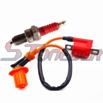 STONEDER Racing Ignition Coil + D8TC Spark Plug For 150cc 200cc 250cc Engine ATV Quad 4 Wheeler Dirt Pit Motor Bike Motorcycle Motocross