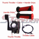 STONEDER Alloy Thumb Throttle + Throttle Cable + Handle Grips For ATV Quad 50cc 70cc 90cc 110cc 125cc 150cc 200cc 250cc Taotao Sunl Kazuma Roketa
