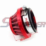 STONEDER Red Aluminum 44mm Air Filter + L7T Spark Plug For 47cc 49cc Pocket Bike Mini Moto Dirt Kids ATV Quad 4 Wheeler