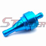STONEDER Blue Racing Aluminum 60mm Air Filter + CNC Aluminum Fuel Filter For Pocket Bike Mini Moto Dirt Kids ATV Quad Gas Motorized Bicycle Push Bike
