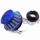 STONEDER Aluminum Blue Racing 44mm Air Filter + Air Filter Stack Adapter For 2 Stroke Mini Moto Kids ATV Dirt Pocket Bike Go Kart 47cc 49cc