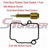 STONEDER Float Bowl Rubber Seal Gasket + Fuel Idle Mixture Screw For Mikuni Carburetor VM22-3847 Pit Dirt Trail Bike