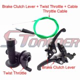 STONEDER Aluminum Folding Brake Clutch Lever + Twist Throttle Handle Grips + Green 108mm 990mm Throttle Cable For Chinese Pit Dirt Motor Bike YCF BSE Braaap 50cc 70cc 90cc 110cc 125cc 140cc 150cc 160cc