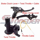 STONEDER Aluminum Folding Brake Clutch Lever + Twist Throttle Handle Grips + Gold 108mm 990mm Throttle Cable For 50cc 70cc 90cc 110cc 125cc 140cc 150cc 160cc SSR IMR Apollo Chinese Pit Trail Bike