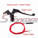 STONEDER Aluminum Clutch Lever + Red Clutch Cable For Chinese 50cc 70cc 90cc 110cc 125cc 140cc 150cc 160cc Pit Dirt Motor Trail Bike Motorcycle Kayo Thumpstar SDG