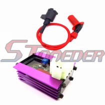 STONEDER 6 Pin Racing Adjuster AC CDI Box + Ignition Coil For 50cc 125cc 150cc ATV Quad 4 Wheeler GY6 Scooter Moped