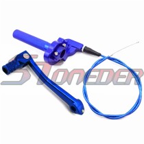 STONEDER Blue CNC Aluminum Twist Throttle + 108mm 990mm Throttle Cable + Aluminum 11mm Folding Gear Shifter Lever For Chinese 50cc 70cc 90cc 110cc 125cc 140cc 150cc 160cc Pit Dirt Bike Motorcycle IMR SDG