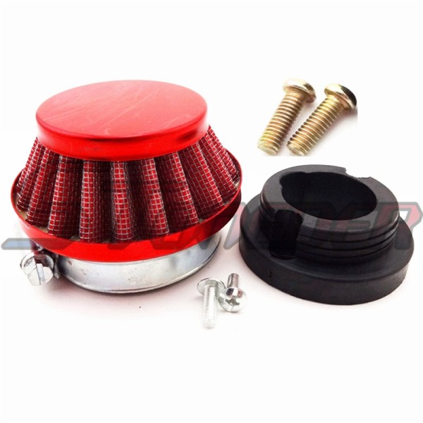 STONEDER Aluminum Racing 44mm Red Air Filter + Air Filter Stack Adapter For 2 Stroke 47cc 49cc Engine Mini Moto Kids ATV Dirt Pocket Bike Go Kart