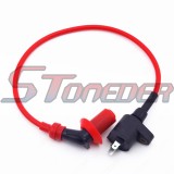 STONEDER Red Racing Ignition Coil + 3 Electrode A7TC Spark Plug For Eton Viper 50 70 90 RXL50 50cc RXL70 70cc RXL90 ATV Quad 4 Wheeler