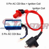 STONEDER Performance Red Ignition Coil + Racing Blue 5 Pin AC CDI Box For XR50 CRF50 Pit Dirt Motor Bike Motorcycle 110cc 125cc