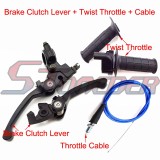 STONEDER Aluminum Folding Brake Clutch Lever + Twist Throttle Handle Grips + Blue 108mm 990mm Throttle Cable For Chinese 50cc 70cc 90cc 110cc 125cc 140cc 150cc 160cc Pit Dirt Bike Lifan YX SDG