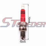 STONEDER Red Racing Ignition Coil + 3 Electrode A7TC Spark Plug For Eton Viper 50 70 90 RXL50 50cc RXL70 70cc RXL90 ATV Quad 4 Wheeler