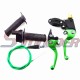 STONEDER Green CNC Aluminum Folding Brake Clutch Lever + 108mm 990mm Throttle Cable + Twist Throttle Handle Grips For 50cc 70cc 90cc 110cc 125cc 140cc 150cc 160cc Chinese Pit Dirt Trail Bike Atomik Lifan YX