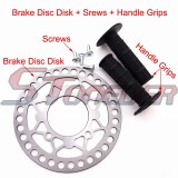 STONEDER 200mm Rear Brake Disc Disk Rotor + Bolts Screws + Black Throttle Handle Grips For Chinese CRF50 SSR Pit Dirt Trail Bike Motorcycle