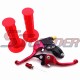 STONEDER CNC Red Alloy Folding Brake Clutch Lever + Throttle Handle Grips + Fuel Tank Cap Vent Valve For Chinese Pit Pro Dirt Bike MX Motocross