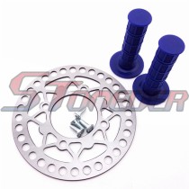 STONEDER 200mm Rear Brake Disc Disk Rotor + Bolts Screws + Blue Throttle Handle Grips For Chinese CRF50 SSR SDG Pit Dirt Trail Bike Motorcycle