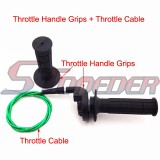 STONEDER Black Twist Throttle Handle Grips + 108mm 990mm Green Throttle Cable For XR50 CRF50 CRF70 KLX110 SSR TTR Thumpstar SDG Chinese Pit Pro Dirt Bike Motorcycle