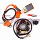 STONEDER Magneto Stator + Racing Ignition Coil + 6 Pin AC CDI Box + A7TC Spark Plug For Chinese GY6 49cc 50cc Engine Moped Scooter