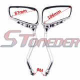 STONEDER 8mm Rearview Side Rear View Mirror + Mount Holders Bracket Clamp For ATV Quad Pit Dirt Scooter Moped Motorcycle Motor Bike