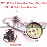STONEDER 14 Tooh T8F Clutch Drum Gear Box + Clutch Pad For 2 Stroke 47cc 49cc Engine Kids Mini Moto ATV Quad  4 Wheeler Dirt Bike