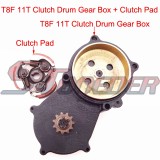 STONEDER T8F 11 Tooth Double Chain Clutch Drum Gear Box + Clutch Pad For 47cc 49cc 2 Stroke Engine Chinese Mini Dirt Pocket Bike Minimoto