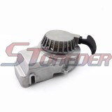 STONEDER Silver Aluminum Recoil Pull Starter + L7T Spark Plug + Fuel Filter + Screw Bolts For 2 Stroke 47cc 49cc Engine Mini Moto Dirt Pocket Bike ATV Quad 4 Wheeler