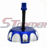 STONEDER Blue CNC Gas Fuel Tank Cover Cap For DRZ 50 70 125 400E 400 RMZ 250 LTZ 250 400 LTR 450 Kawasaki KFX 450R KLX450R KX250 KX250F KX450F Pit Dirt Motor Bike