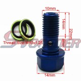 STONEDER Blue M10x1.25 Banjo Bolt For Pit Dirt Bike ATV Quad Go Kart Moped Scooter Motorcycle Brake Oil Cooler