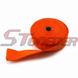 STONEDER Orange 2'' x 50 FT Lava Rock Exhaust Wrap Header Pipe Heat Insulation Thermal Tape Roll