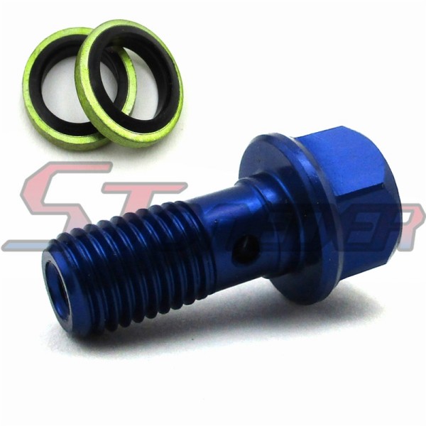 STONEDER Blue M10x1.25 Banjo Bolt For Pit Dirt Bike ATV Quad Go Kart Moped Scooter Motorcycle Brake Oil Cooler