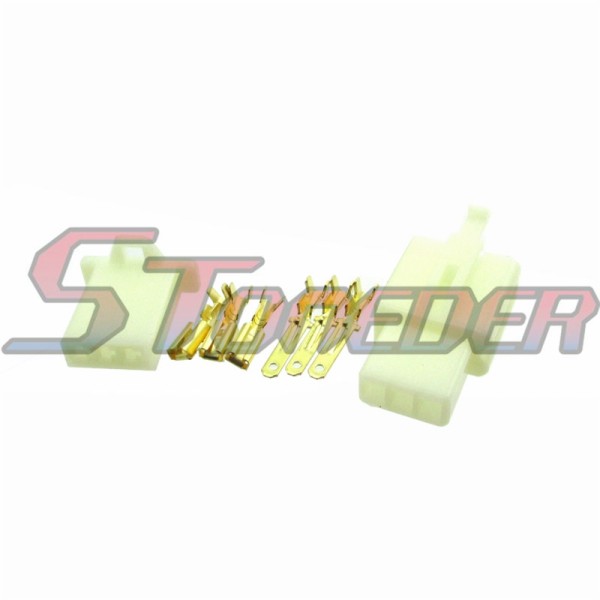 STONEDER 3 Pins Electrical Wire Connector Terminal Harness Plug Socket For Pit Dirt Pocket Mini Bike Go Kart ATV Quad Scooter Moped Motorcycle Motocross