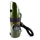 Multifunctional Survival Whistle With Flashlight 7 in 1 Lifesaving Whistle for Outdoor Sports