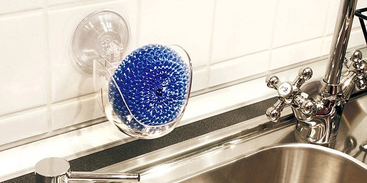 Suction cup sink swizzler cleaning ball drain rack multifunctional Kitchen shelf sundries storage rack 90*145mm 2 Color