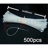 F01911 500pcs 3mm*200mm Nylon Fasten wire,Cable Tie Zip Self Locking wrap For RC Heli model Toy
