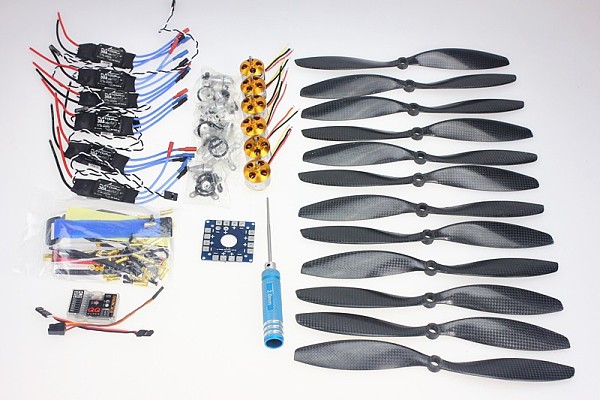F02015-C 6 Axis Foldable Rack RC Quadcopter Kit with QQ Super Flight Control+1000KV Brushless Motor + 10x4.7 Propeller +