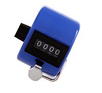 1Pcs Plastic 4 Digit Number Figure Display Manual Hand Tally Mechanical Palm Clicker Counter - Blue