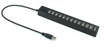 New Acasis H018 13 Port High Speed USB 2.0 Hub for Phone PC with Power Adapter And 2 Control Switches ABS Made Case