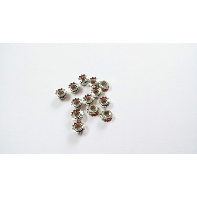 F07220 100pcs M3 Stainless Steel Skid Nut with Tooth Outside Gear Nut