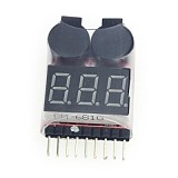 1S-8S Dual Speaker 2 IN 1 LiPo Battery Voltage Checker Indicator Tester LED & low voltage buzzer alarm combo