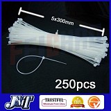 250pcs 5mm*300mm Nylon Cable Tie Zip,Fasten wire,Self Locking wrap,RC model,Daily /Electrical appliances