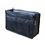 Portable Multifunctional Double Zipper Travel Organizer Cosmetic Makeup Bag Pockets Storage Handbag