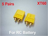 5Pairs XT60 Bullet Connectors Connector Plug Male & Female For RC ESC lipo battery