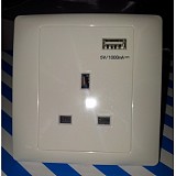 S00911 British Regulatory Socket 1A with Single USB Port Household Mains Plug Wall Socket
