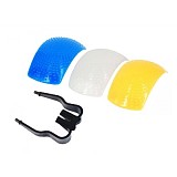 Generic Flash Diffuser Lumiquest Cover for DSLR Camera Pack of 3 Pcs Color White Yellow Blue