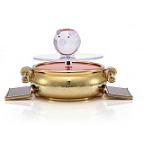 Pot Shape 360 Degree Solar Power Turnable Rotary Jewelry Display Stand Showcase Silver / Gold Optional